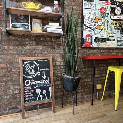 Black Milk Coffee and Crepe by null