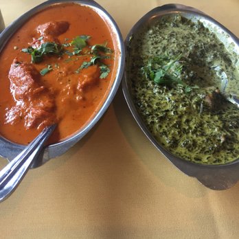 India's Restaurant - Tikka Masala on the left and Saag Paneer on the right. - Indian Near Me - Houston, Texas India's Restaurant - Tikka Masala on the left and Saag Paneer on the right. - Indian Near Me - Houston, Texas