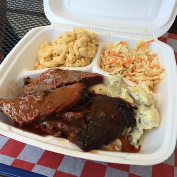 Alamo BBQ - You pick any 2 meats plus 3 sides - ribs and brisket with jalapeño mac'n'cheese (not spicy!), cole slaw and potato salad. - Barbeque Near Me - Richmond, Virginia Alamo BBQ - You pick any 2 meats plus 3 sides - ribs and brisket with jalapeño mac'n'cheese (not spicy!), cole slaw and potato salad. - Barbeque Near Me - Richmond, Virginia