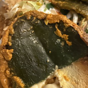 Tacos El Compa - You can still see the shinny skin on the chile. Should been charged and removed would have made this meal more enjoyable. - Mexican Near Me - Castro Valley, California