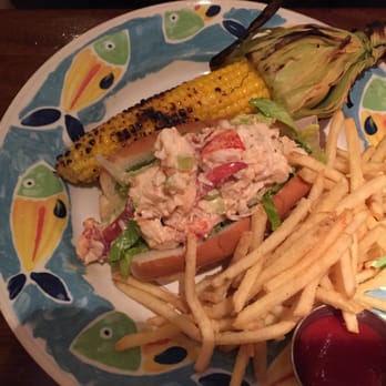Coastal Flats - lobster roll with fries and grilled corn cob - Seafood Near Me - Fairfax, Virginia Coastal Flats - lobster roll with fries and grilled corn cob - Seafood Near Me - Fairfax, Virginia