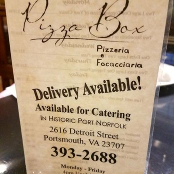 The Box Pizzeria - Pizza Near Me - Portsmouth, Virginia The Box Pizzeria - Pizza Near Me - Portsmouth, Virginia
