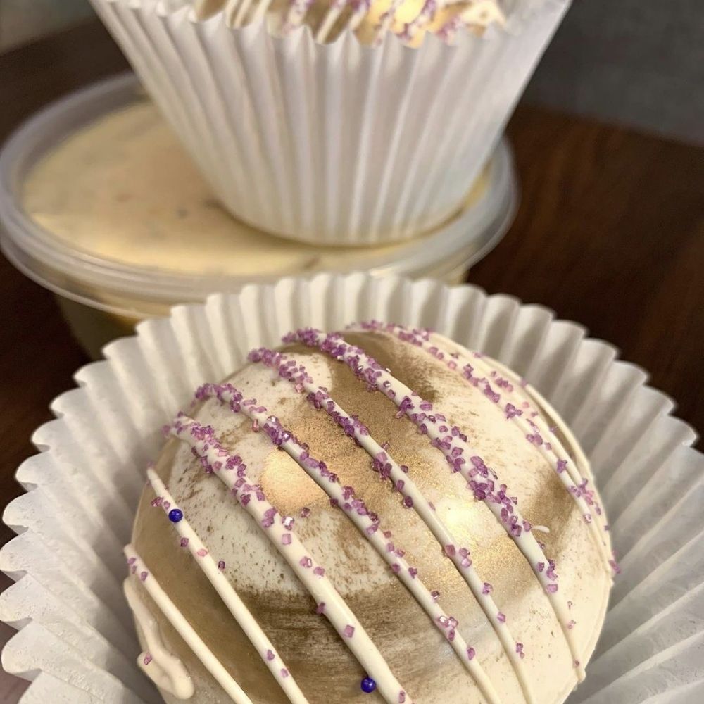 Marley's Streats - Ube Hot Cocoa Bombs - Cupcakes Near Me Marley's Streats - Ube Hot Cocoa Bombs - Cupcakes Near Me