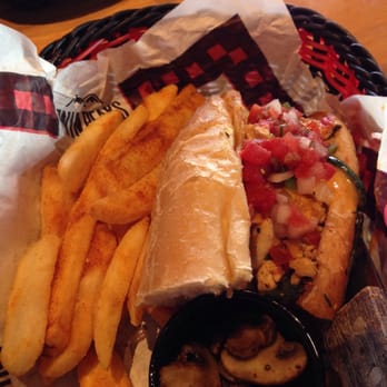 Twin Peaks - Philly with chicken - Texas style.  ( jalapeños and Queso) - American Near Me - Henderson, Nevada