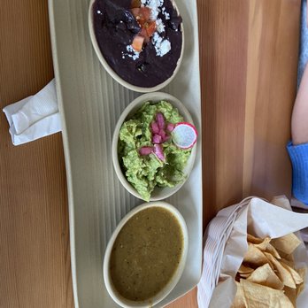 Panxa Cocina - Chips and salsa, guac, and black beans. - Cocktail Bars Near Me - Long Beach, California