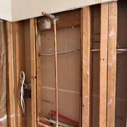 Bath Fitter - Finally installed blocking for shower head properly