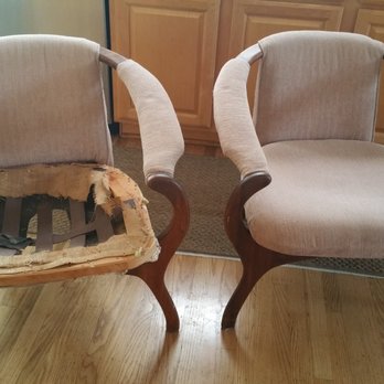 Contempo Custom Upholstery - Before - Cat destroyed the one on the left! - Furniture Reupholstery Near Me - San Jose, California