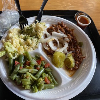 Rusty Bucket JawSmacking BBQ - Lunch special- chop plate with 2 sides tea included. - Barbeque Near Me - San Antonio, Texas