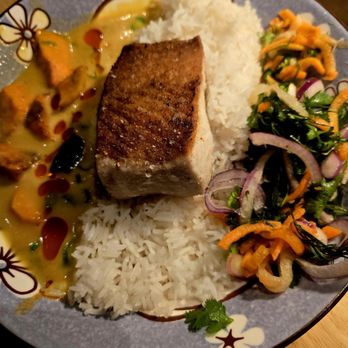 Pretty Boy - Curry Mahi Mahi with root vegetables - Wine Bars Near Me - Athens, Georgia