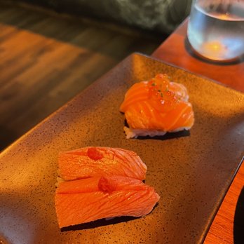 TenTen - Premium otoro nigiri, salmon belly nigiri (4/5) - Japanese Near Me - Austin, Texas TenTen - Premium otoro nigiri, salmon belly nigiri (4/5) - Japanese Near Me - Austin, Texas