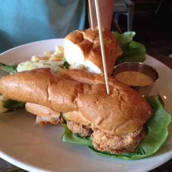 Southbound - Fried Shrimp Po' Boy with Fried Okra - Southern Near Me - Chamblee, Georgia Southbound - Fried Shrimp Po' Boy with Fried Okra - Southern Near Me - Chamblee, Georgia