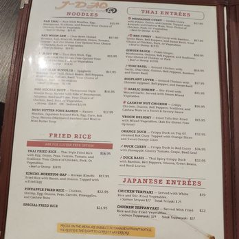 J-Dao Sushi Thai - Menu 3/6 - Sushi Bars Near Me - Tavernier, Florida J-Dao Sushi Thai - Menu 3/6 - Sushi Bars Near Me - Tavernier, Florida