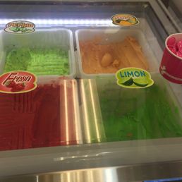 Just a few of the many ice cream flavors to choose from. Pepino, fresa, limon, and mango. Just a few of the many ice cream flavors to choose from. Pepino, fresa, limon, and mango.