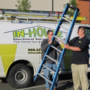 In-House Electrical Services - two men with ladders - Electricians Near Me - Everett, Washington In-House Electrical Services - two men with ladders - Electricians Near Me - Everett, Washington
