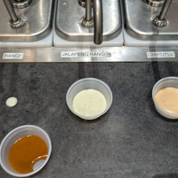 Hammer Burger - Sauce bar (skipped ranch and tried hot sauce) - Burgers Near Me - Santa Ana, California