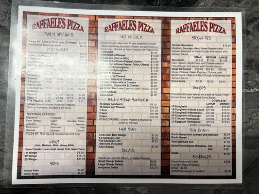 Menu photo 2 Raffaeles Pizza Glendale, AZ