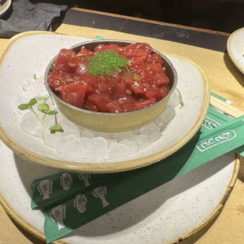 Juana la Loca - RED TUNA TARTAR WITH WASABI PEARLS - Tapas/Small Plates Near Me - Madrid, M