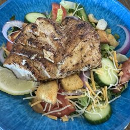 Garden Salad with Lightly Blackened Grouper Garden Salad with Lightly Blackened Grouper