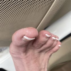 La Vie Nail Spa - White polish on skin and under nails