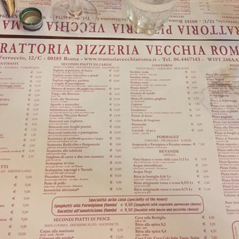 Trattoria Vecchia Roma - Menu 9/2016 - Roman Near Me - Rome, RM Trattoria Vecchia Roma - Menu 9/2016 - Roman Near Me - Rome, RM