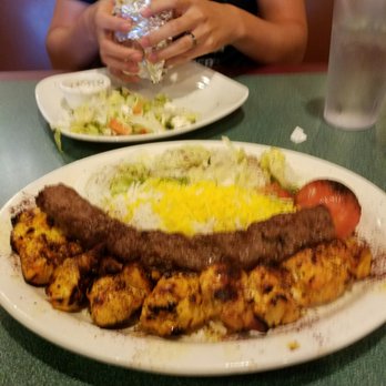Caspian Grill - chicken and ground beef kebab combo. delicious! - Persian/Iranian Near Me - Austin, Texas