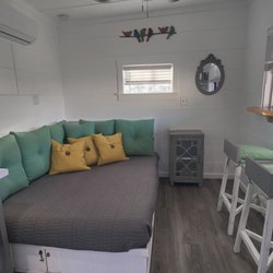 Superior Tiny Home aka: “Tree House” - Sleeping area. Super comfy bed!