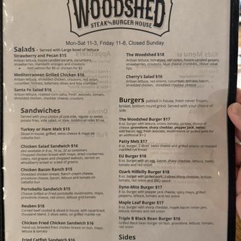 The Woodshed - Menu - Burgers Near Me - Carthage, Missouri