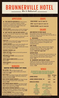 Menu photo 2 Brunnerville Hotel Lititz, PA Menu photo 2 Brunnerville Hotel Lititz, PA