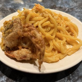 Chao - Forgot to take a photo of the Soft shell crab pasta.  So here's a pic of what I ladelled unto my plate.  So rich and so good! - Asian Fusion Near Me - Honolulu, Hawaii