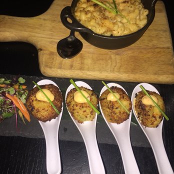 Dutch Freds - Mac & cheese and crab cake appetizers!!! BOTH SO GOOD! - Cocktail Bars Near Me - New York, New York Dutch Freds - Mac & cheese and crab cake appetizers!!! BOTH SO GOOD! - Cocktail Bars Near Me - New York, New York