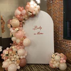 Balloon Creations - Baby in Bloom baby shower backdrop