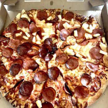 Red Devil Pizza - This was a 14in Medium (10 Slices) Pepperoni / 1/2 Pineapple - Italian Near Me - La Verne, California Red Devil Pizza - This was a 14in Medium (10 Slices) Pepperoni / 1/2 Pineapple - Italian Near Me - La Verne, California