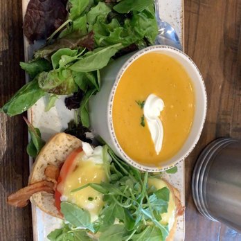 First Watch - BLT eggs benedict with squash bisque - Cafes Near Me - Snellville, Georgia First Watch - BLT eggs benedict with squash bisque - Cafes Near Me - Snellville, Georgia
