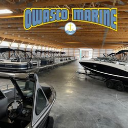 Rain or Shine you can walk-through boats at Owasco Marine's indoor showroom!