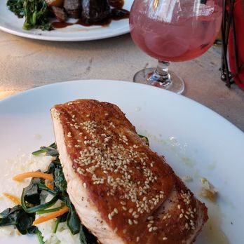 Amaya - Sesame salmon and citrus elk medallions - New American Near Me - Santa Fe, New Mexico