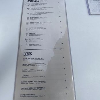Glass & Vine - Cocktails & Beers Menu - New American Near Me - Miami, Florida