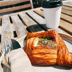 Croissant with egg inside.  It was different and yummy.