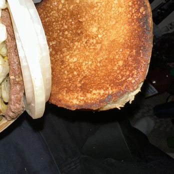 In-N-Out Burger - Over toasted bun , looks lighter because of the flash going off. - Fast Food Near Me - Northridge, California