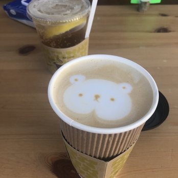 Cafe Maji - Cafe latte and white peach mojito. We continue to love this place during the pandemic! - Coffee & Tea Near Me - Artesia, California
