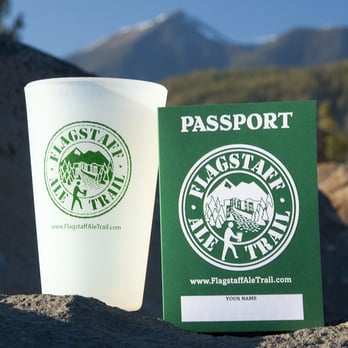 Flagstaff Ale Trail - The Flagstaff Ale Trail souvenir beer pint and passport: your passport to Flagstaff's fine craft beer tasting adventure. - Walking Tours Near Me - Flagstaff, Arizona Flagstaff Ale Trail - The Flagstaff Ale Trail souvenir beer pint and passport: your passport to Flagstaff's fine craft beer tasting adventure. - Walking Tours Near Me - Flagstaff, Arizona