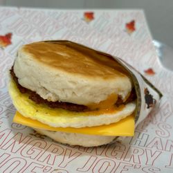Hangry Joe’s Hot Chicken - Chicken Sausage Biscuit Sandwich