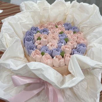 Harucake - rose bouquet (pink & lavender) cake  flavor: strawberry milk cream - Coffee & Tea Near Me - Los Angeles, California