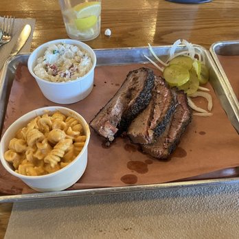 Blue Oak BBQ - Brisket! Potato salad and garlic Mac and cheese! - Barbeque Near Me - Huntsville, Alabama