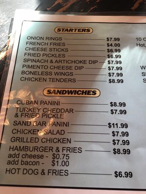 Menu photo 6 Sand Bar & Grille Hiawassee, GA