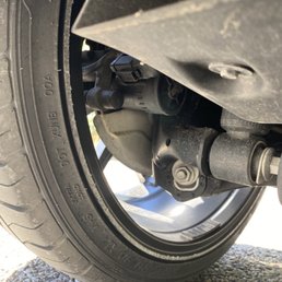 Left rashed wheel.
