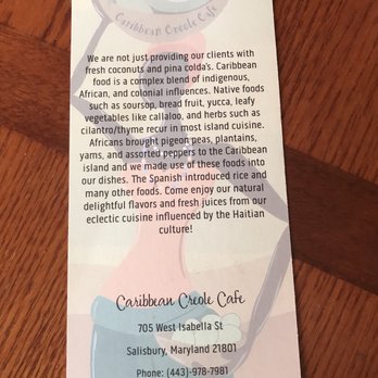 Caribbean Creole Cafe - Menu - Caribbean Near Me - Salisbury, Maryland