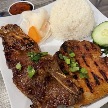 Pho So 1 - 2 item rice meal- charbroiled pork chop and charbroiled short rib - Vietnamese Near Me - Las Vegas, Nevada Pho So 1 - 2 item rice meal- charbroiled pork chop and charbroiled short rib - Vietnamese Near Me - Las Vegas, Nevada