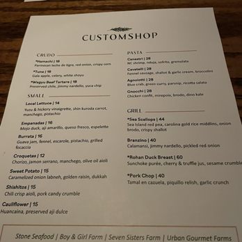 Customshop Handcrafted Food - Menu - New American Near Me - Charlotte, North Carolina