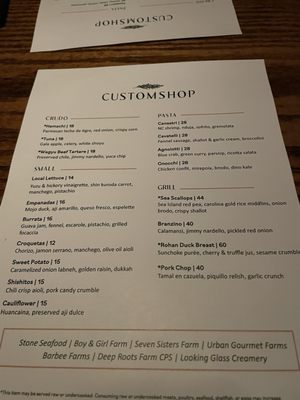 Menu photo 4 Customshop Handcrafted Food Charlotte, NC