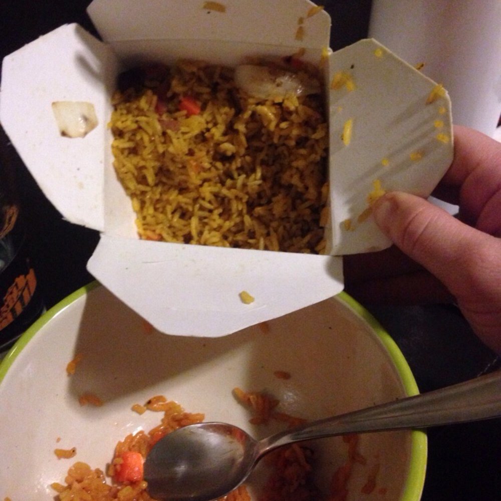 China Sea - The pork fried rice looks like saffron rice in the box.. the sweet and sour adds some taste but lacks central components. - Chinese Near Me - Galveston, Texas